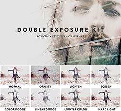 极品PS动作－双重曝光(10种效果/10个渐变/16张素材)：Double Exposure Kit